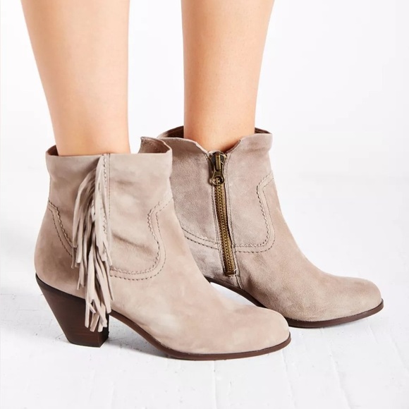 Sam Edelman Louie Ankle Boots with Fringe - Picture 1 of 10